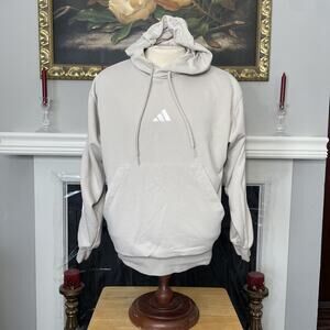 Adidas Men's Center Embroided Logo Hoodie Sweatshirt Medium